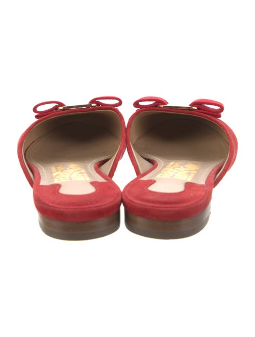 Salvatore Ferragamo Vara Bow Accent Suede Mules