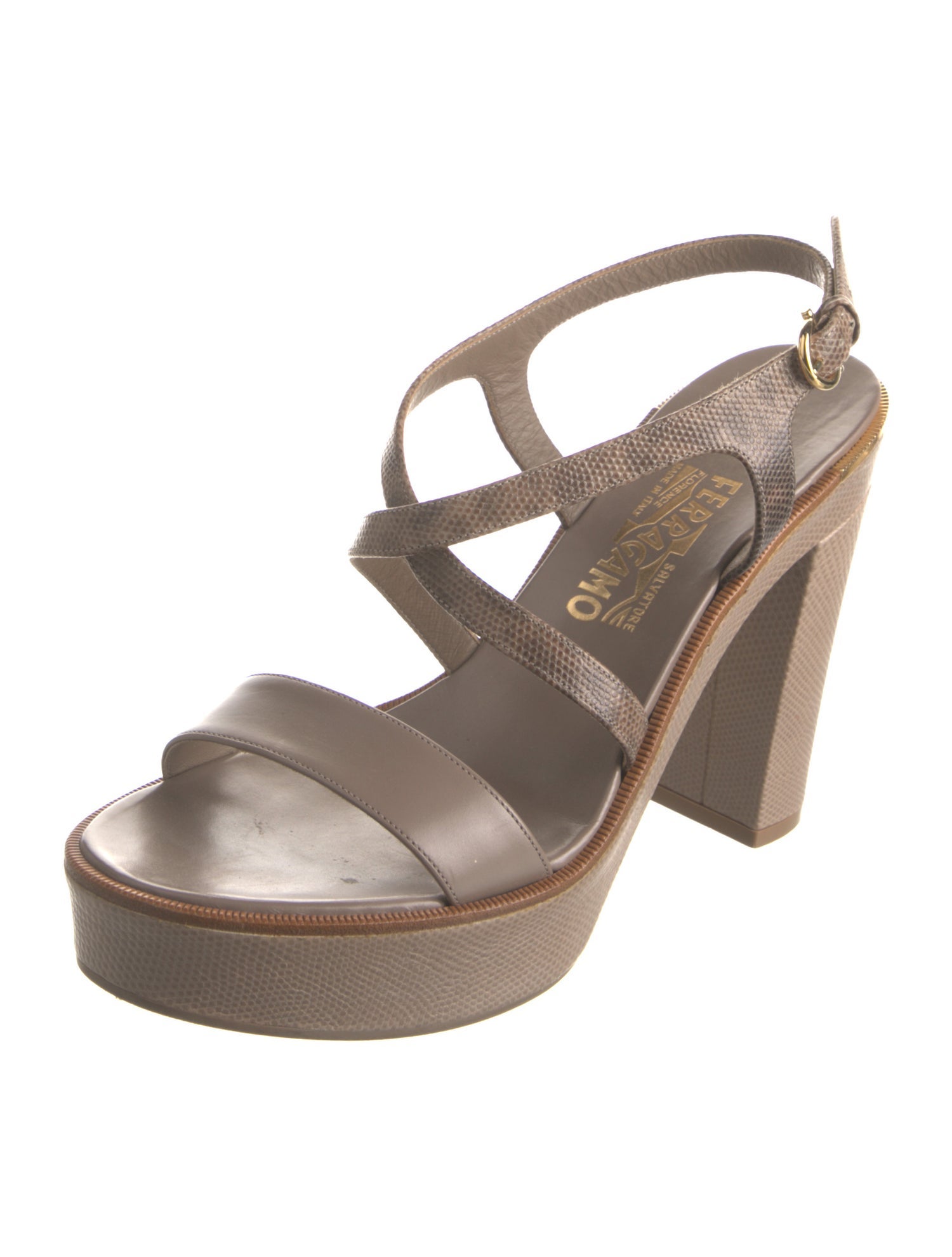 Salvatore Ferragamo Leather Slingback Sandals