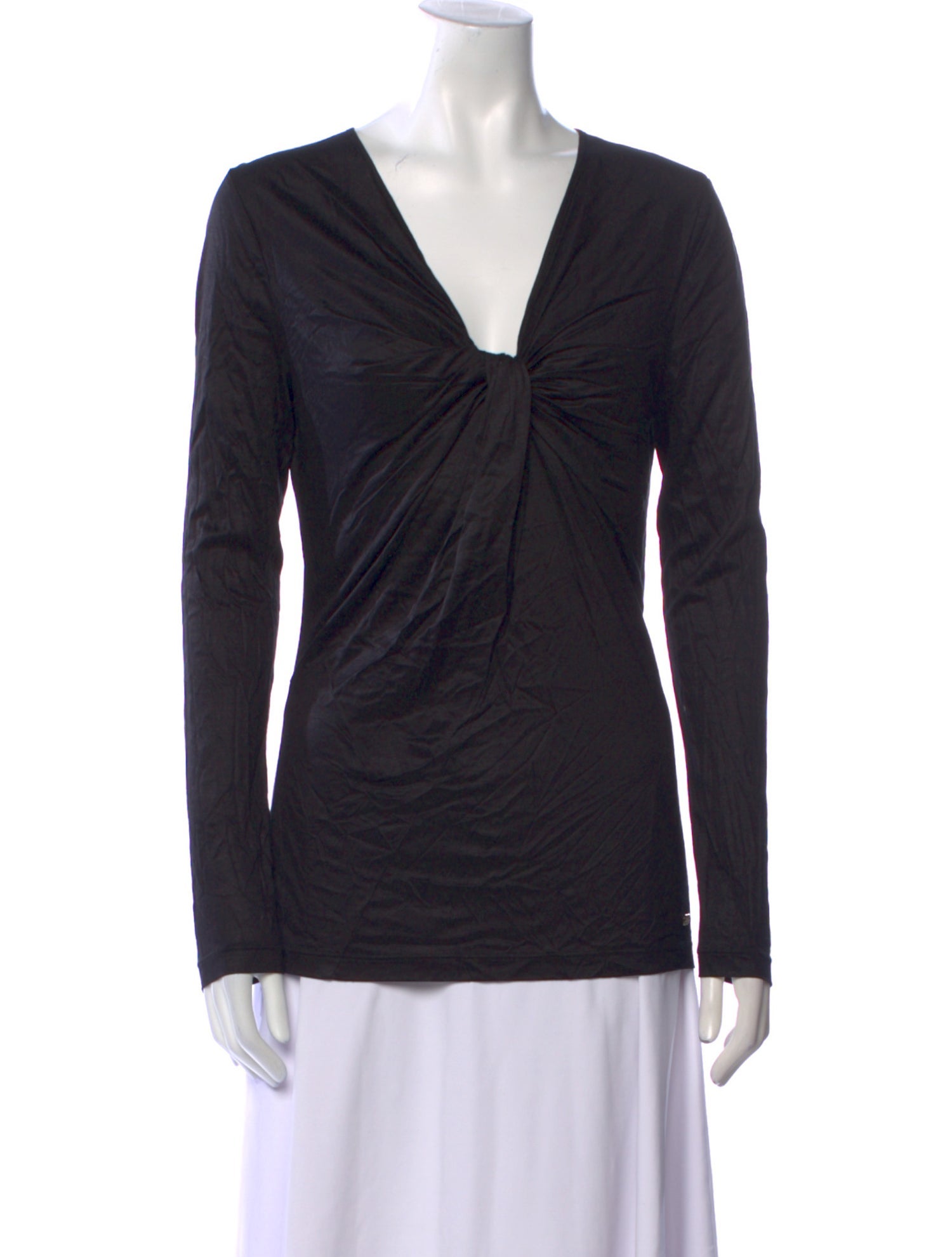 Salvatore Ferragamo V-Neck Long Sleeve Top