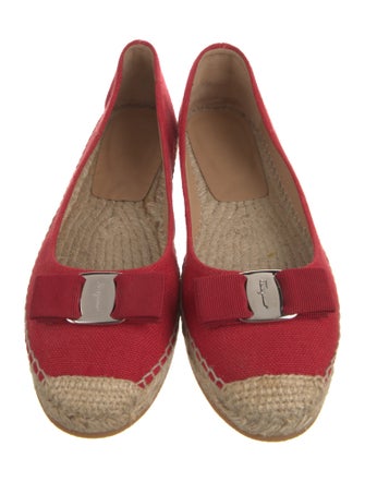 Salvatore Ferragamo Vara Bow Accent Canvas Espadrilles