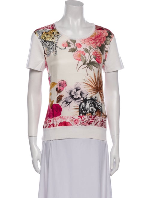 Salvatore Ferragamo Virgin Wool Floral Print T-Shirt