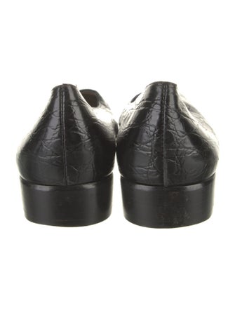 Salvatore Ferragamo Embossed Leather Animal Print Ballet Flats