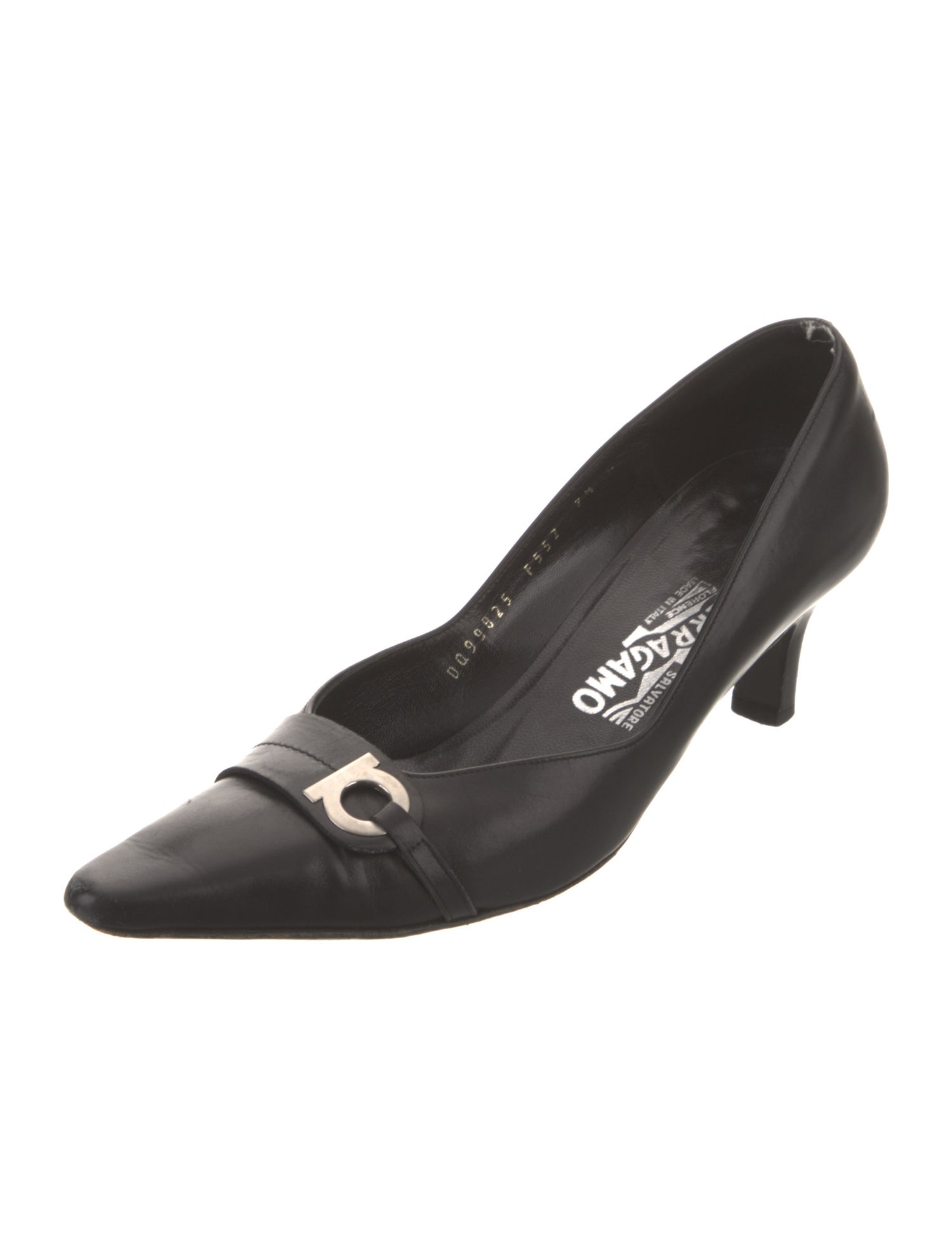 Salvatore Ferragamo Gancini Logo Leather Pumps