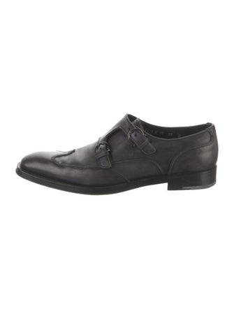Salvatore Ferragamo Leather Monk Straps