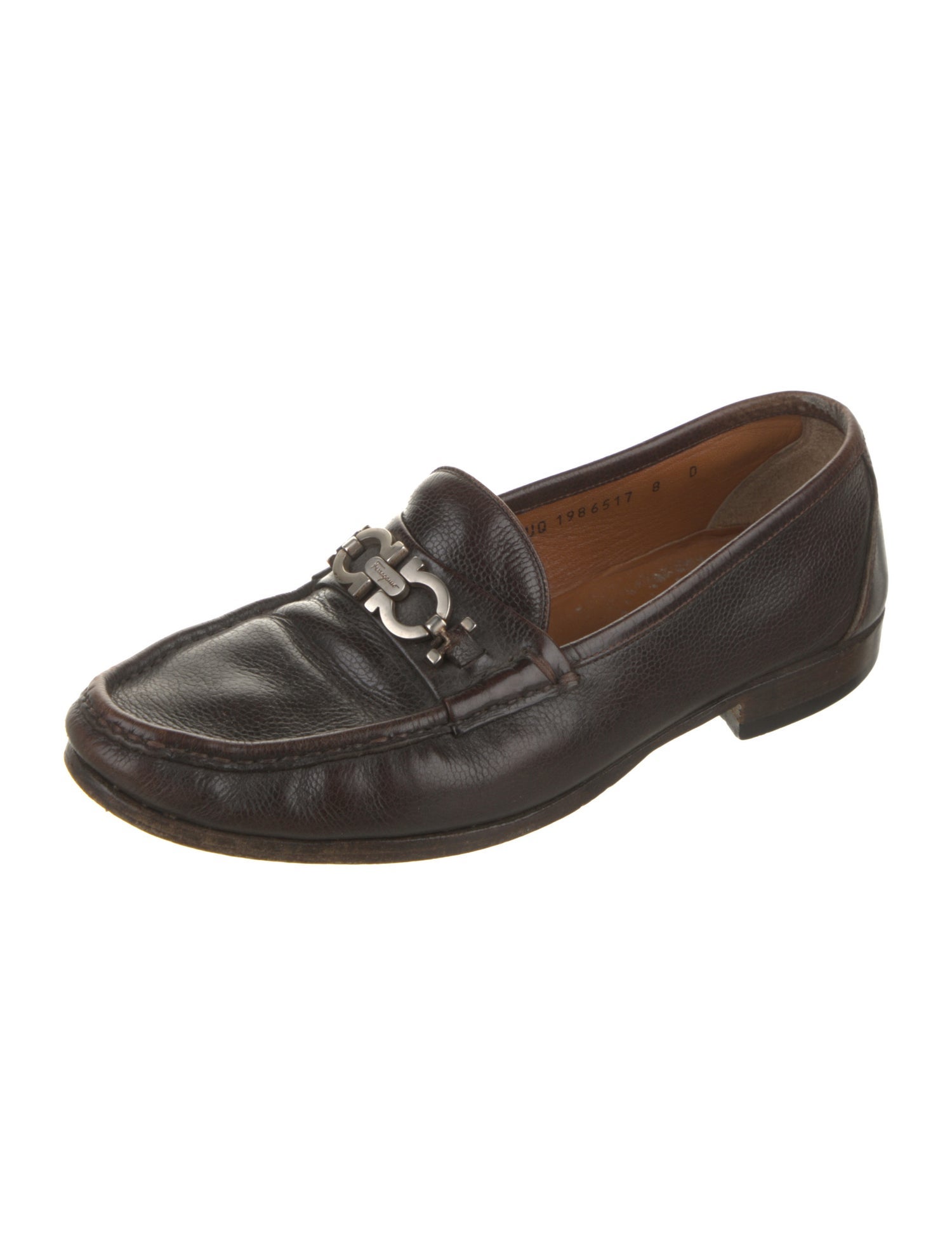 Salvatore Ferragamo Gancini Logo Leather Loafers
