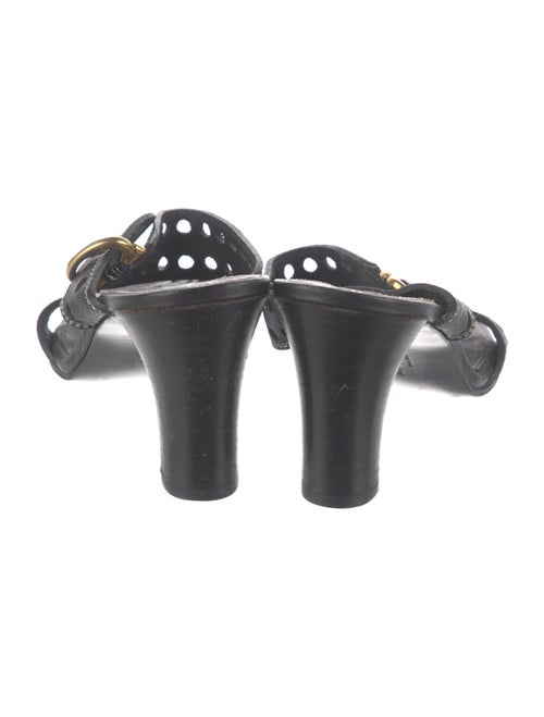 Salvatore Ferragamo Gancini Logo Leather Slides