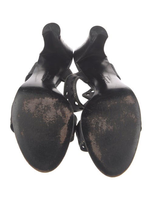 Salvatore Ferragamo Gancini Logo Leather Slides