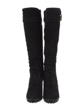 Salvatore Ferragamo Gancini Logo Suede Boots