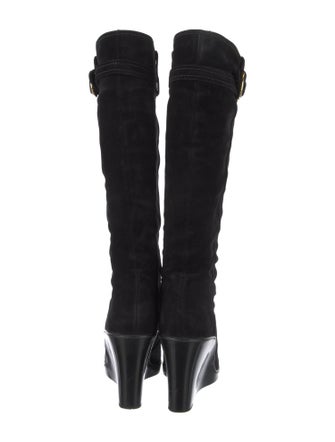 Salvatore Ferragamo Gancini Logo Suede Boots