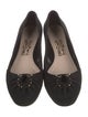 Salvatore Ferragamo Suede Chain-Link Accents Flats