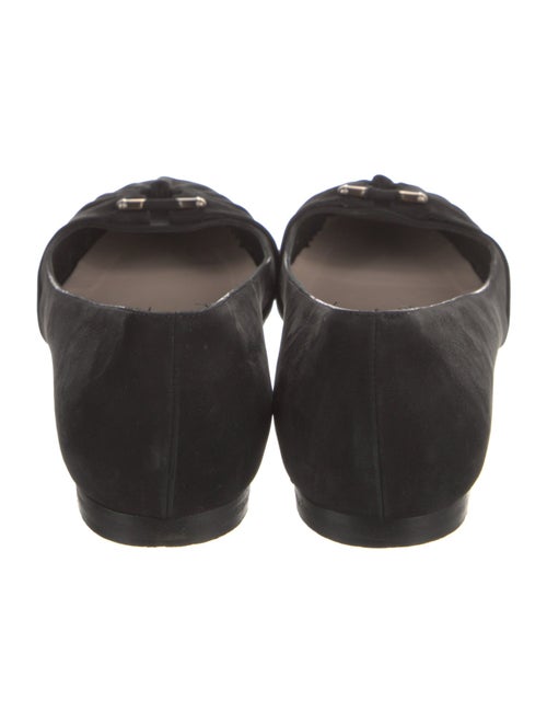 Salvatore Ferragamo Suede Chain-Link Accents Flats