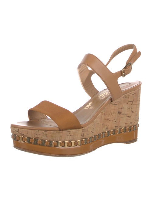 Salvatore Ferragamo Canvas Chain-Link Accents Sandals