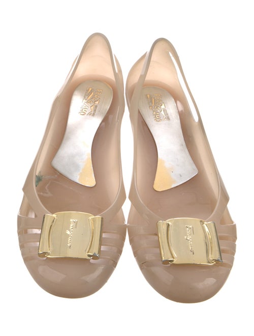 Salvatore Ferragamo Rubber Cutout Accent Ballet Flats