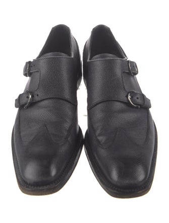 Salvatore Ferragamo Leather Monk Straps