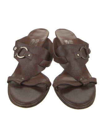 Salvatore Ferragamo Leather Slides