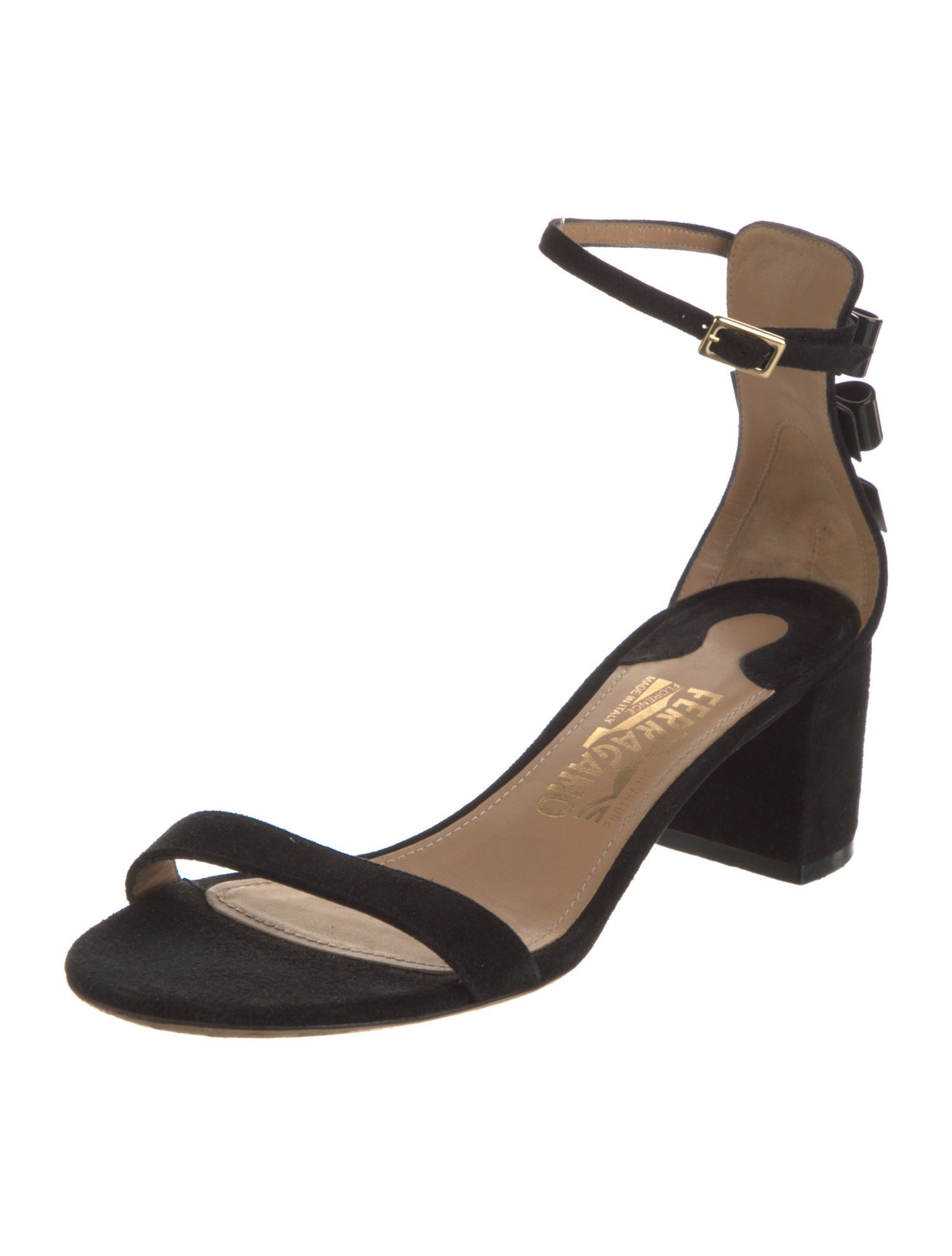 Salvatore Ferragamo Suede Bow Accents Sandals