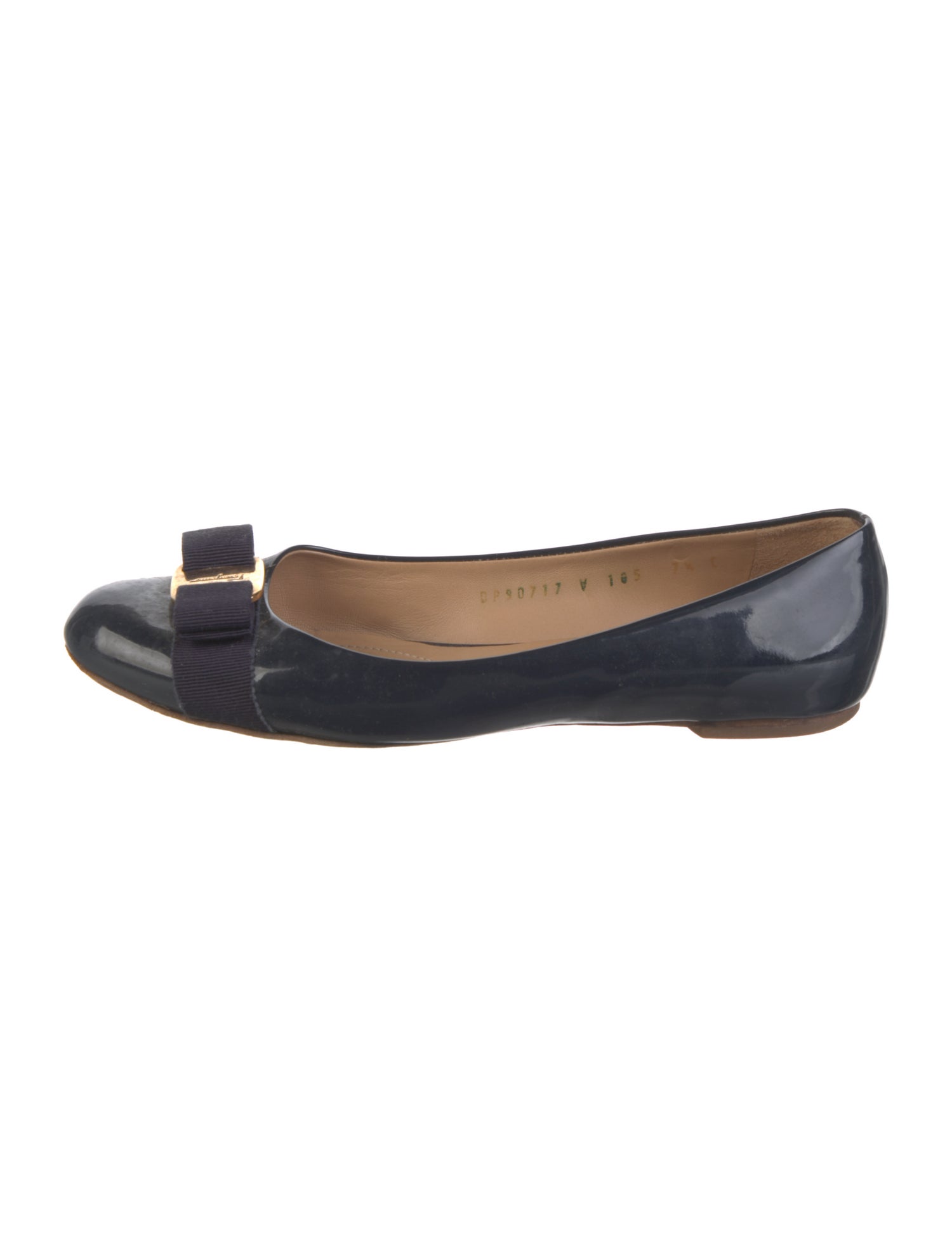 Salvatore Ferragamo Vara Bow Accent Patent Leather Ballet Flats