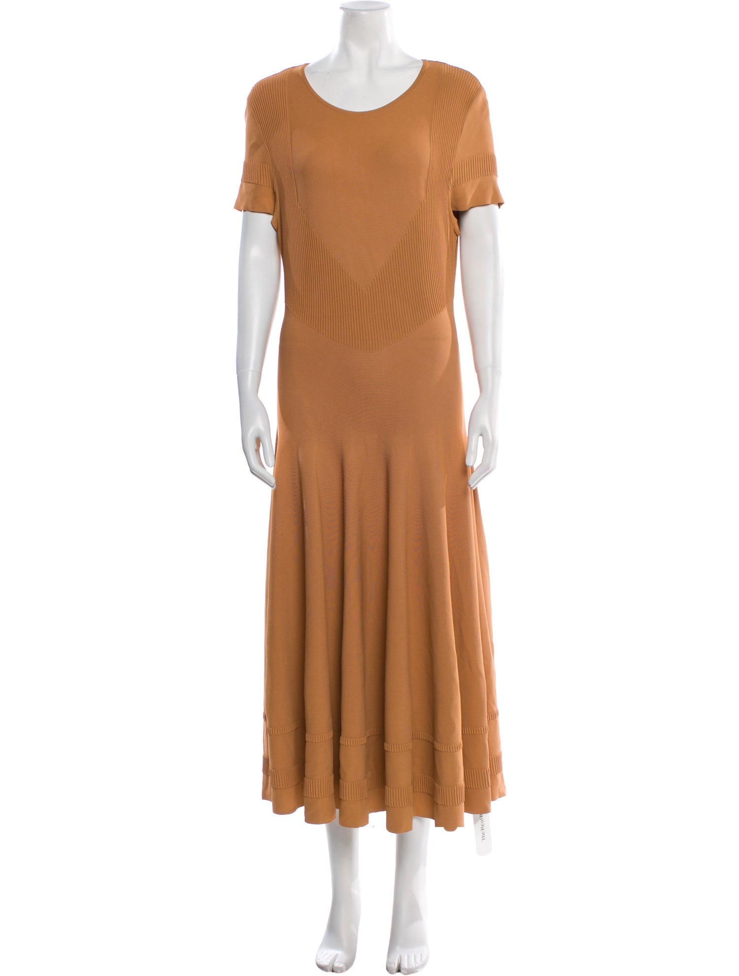 Salvatore Ferragamo Scoop Neck Midi Length Dress