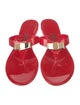 Salvatore Ferragamo Rubber Bow Accents Slides