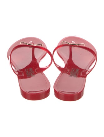 Salvatore Ferragamo Rubber Bow Accents Slides