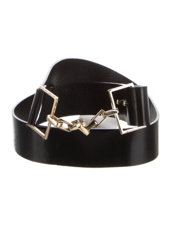 Salvatore Ferragamo Leather Waist Belt Black Belts, Accessories