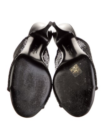 Salvatore Ferragamo Sequins Sequin Embellishments Slides
