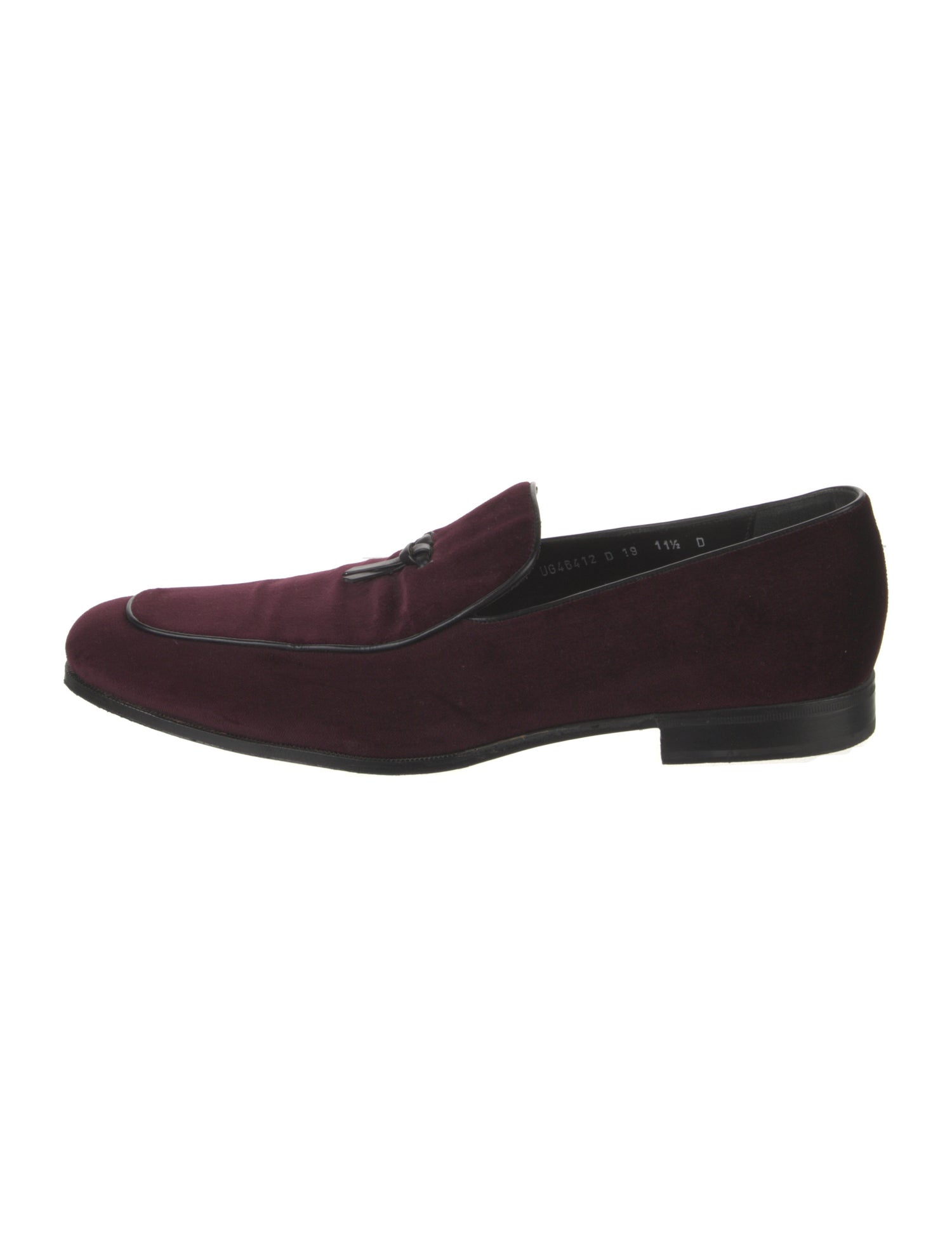 Salvatore Ferragamo Velvet Leather Trim Embellishment Loafers