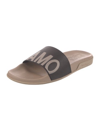 Salvatore Ferragamo Gancini Logo Rubber Slides