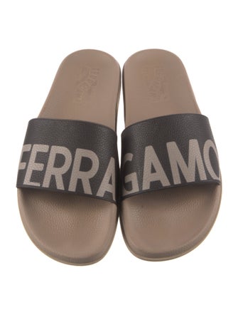 Salvatore Ferragamo Gancini Logo Rubber Slides