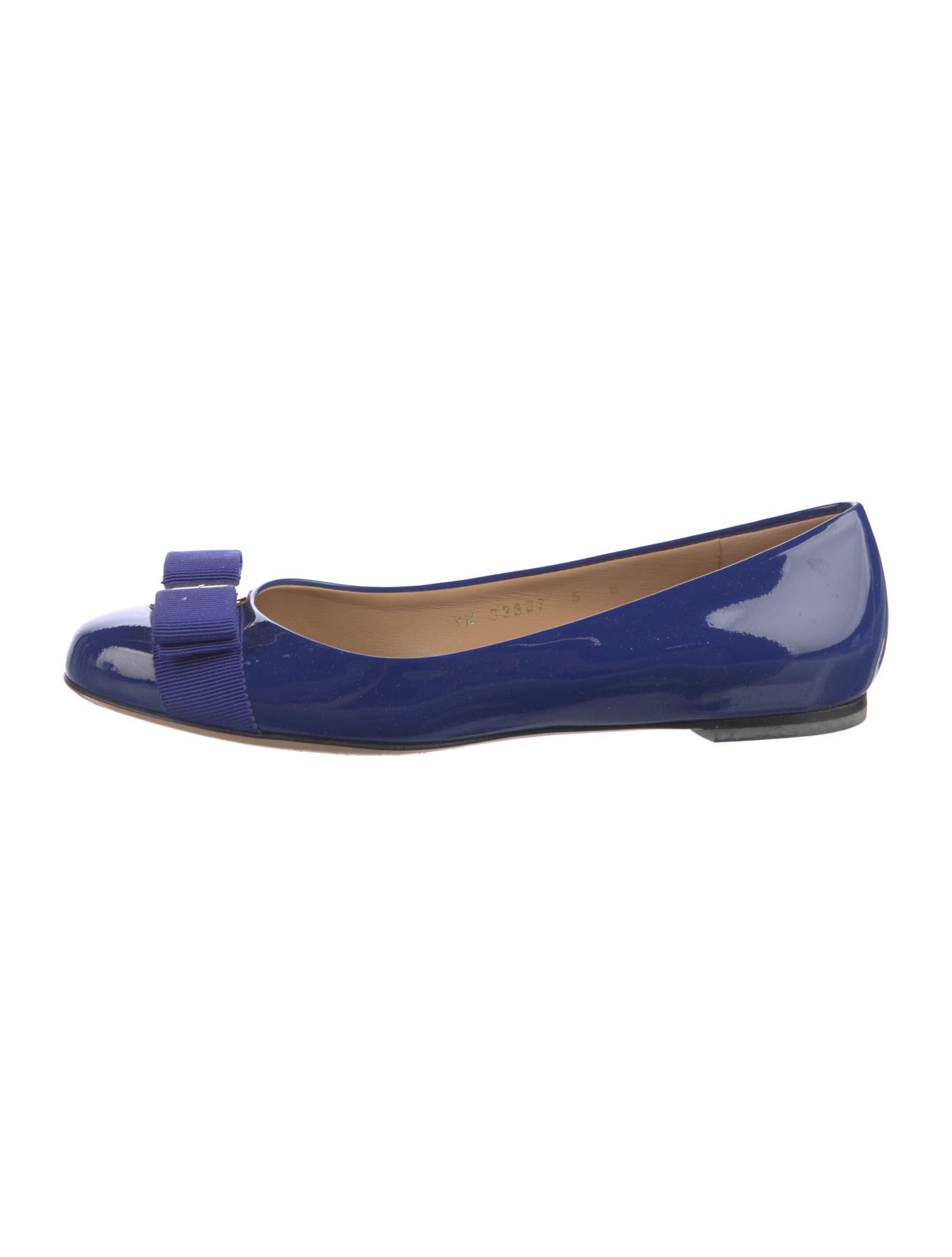 Salvatore Ferragamo Vara Bow Accent Patent Leather Ballet Flats