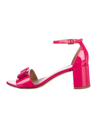 Salvatore Ferragamo Vara Bow Accent Patent Leather Sandals