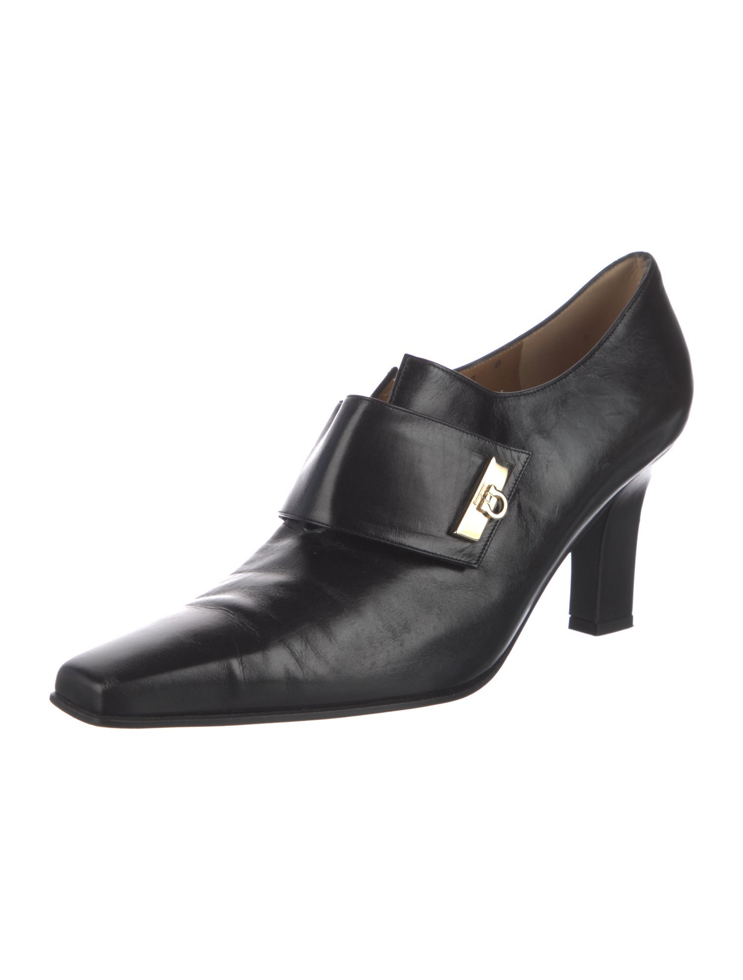 Salvatore Ferragamo Signature Logo Leather Pumps