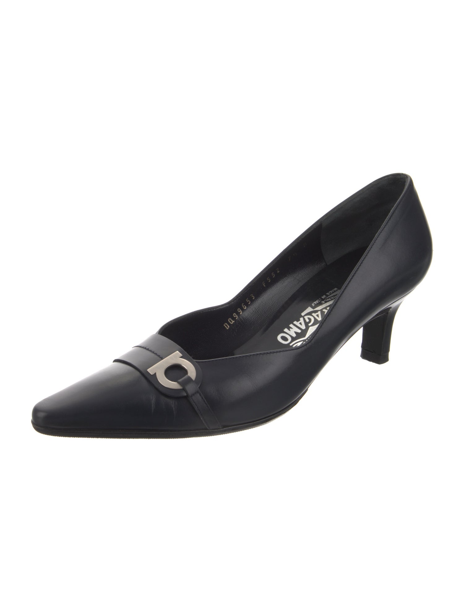 Salvatore Ferragamo Gancini Logo Leather Pumps