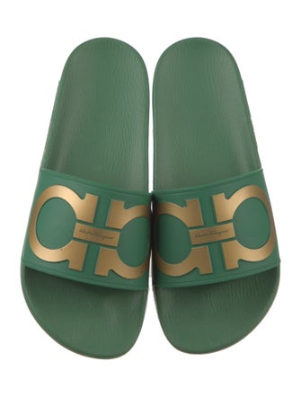 Salvatore Ferragamo Rubber Graphic Print Slides