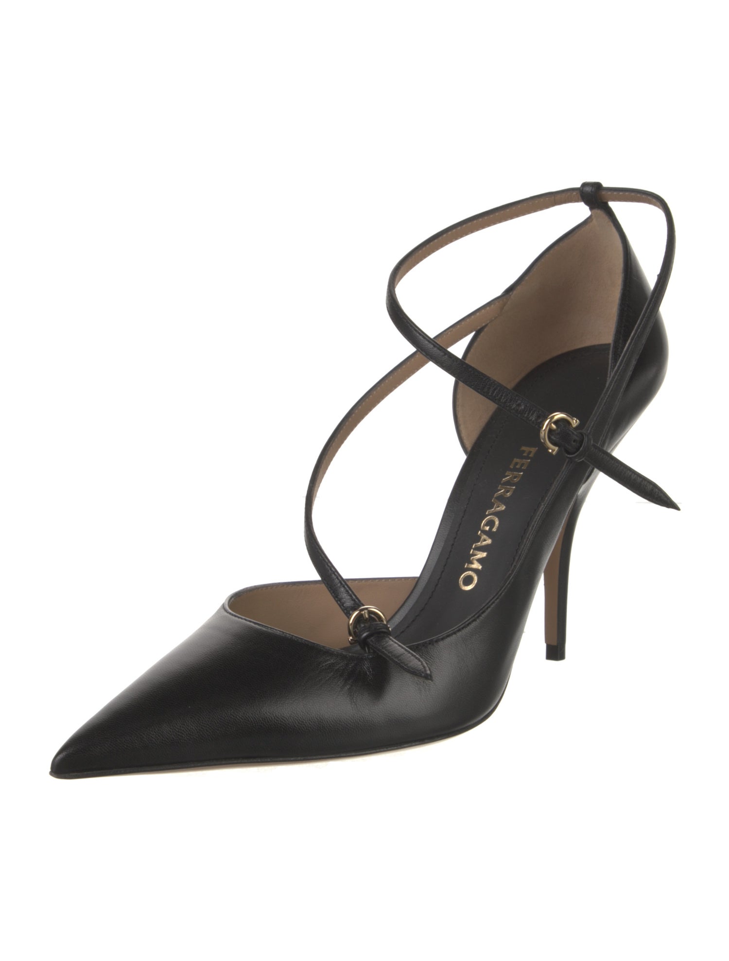Salvatore Ferragamo Leather T-Strap Pumps