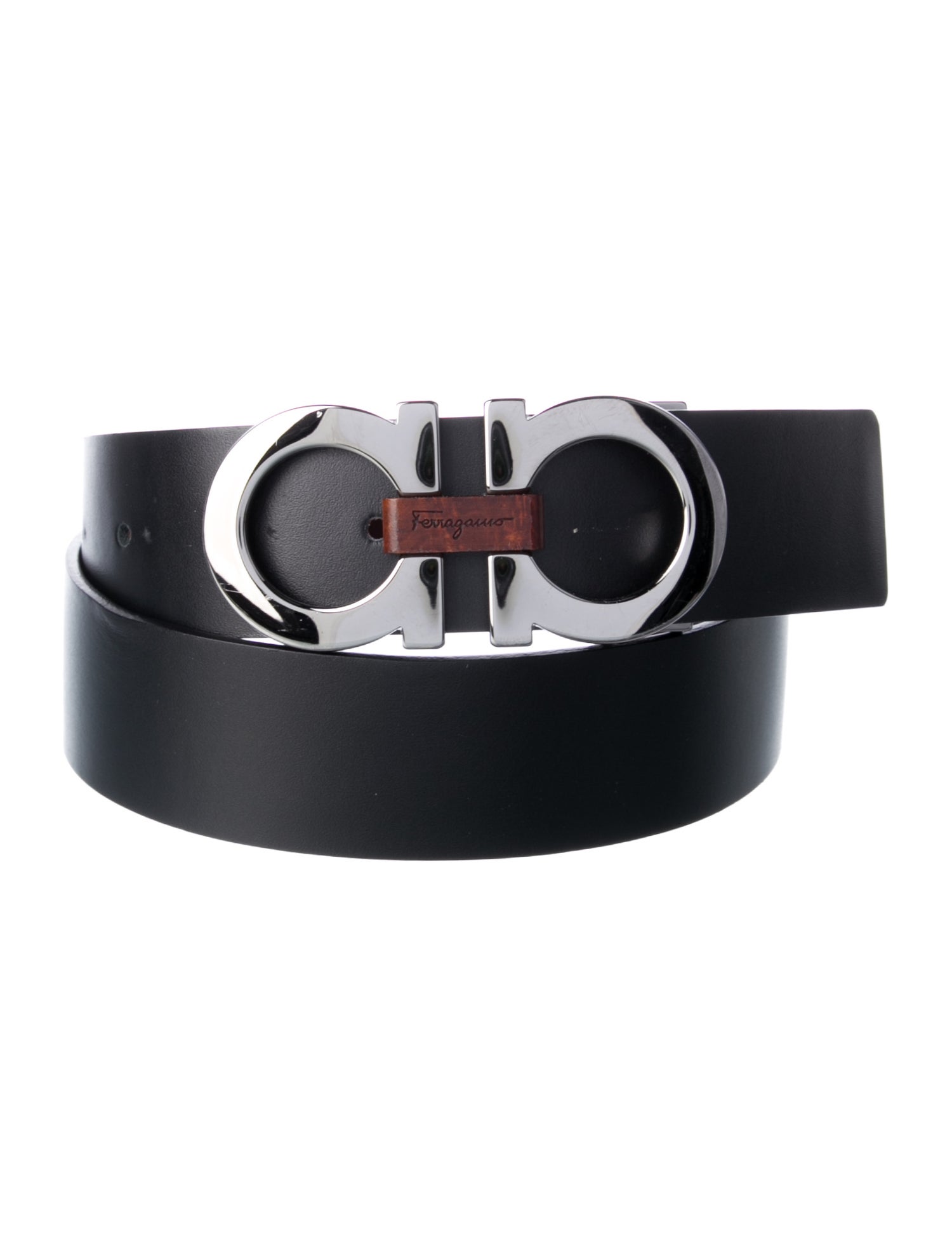 Salvatore Ferragamo Gancini Logo Leather Belt Kit