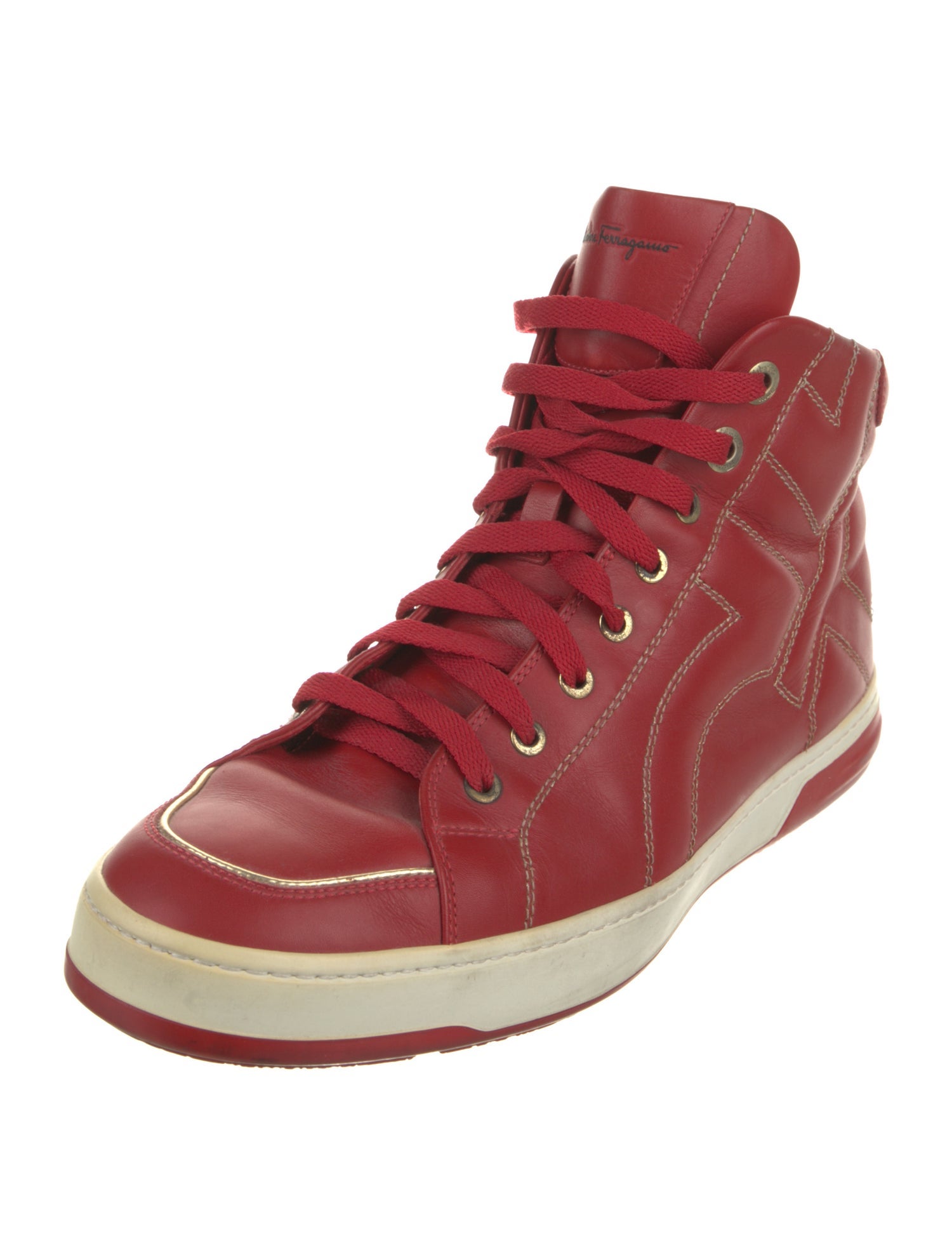 Salvatore Ferragamo Leather Printed Sneakers