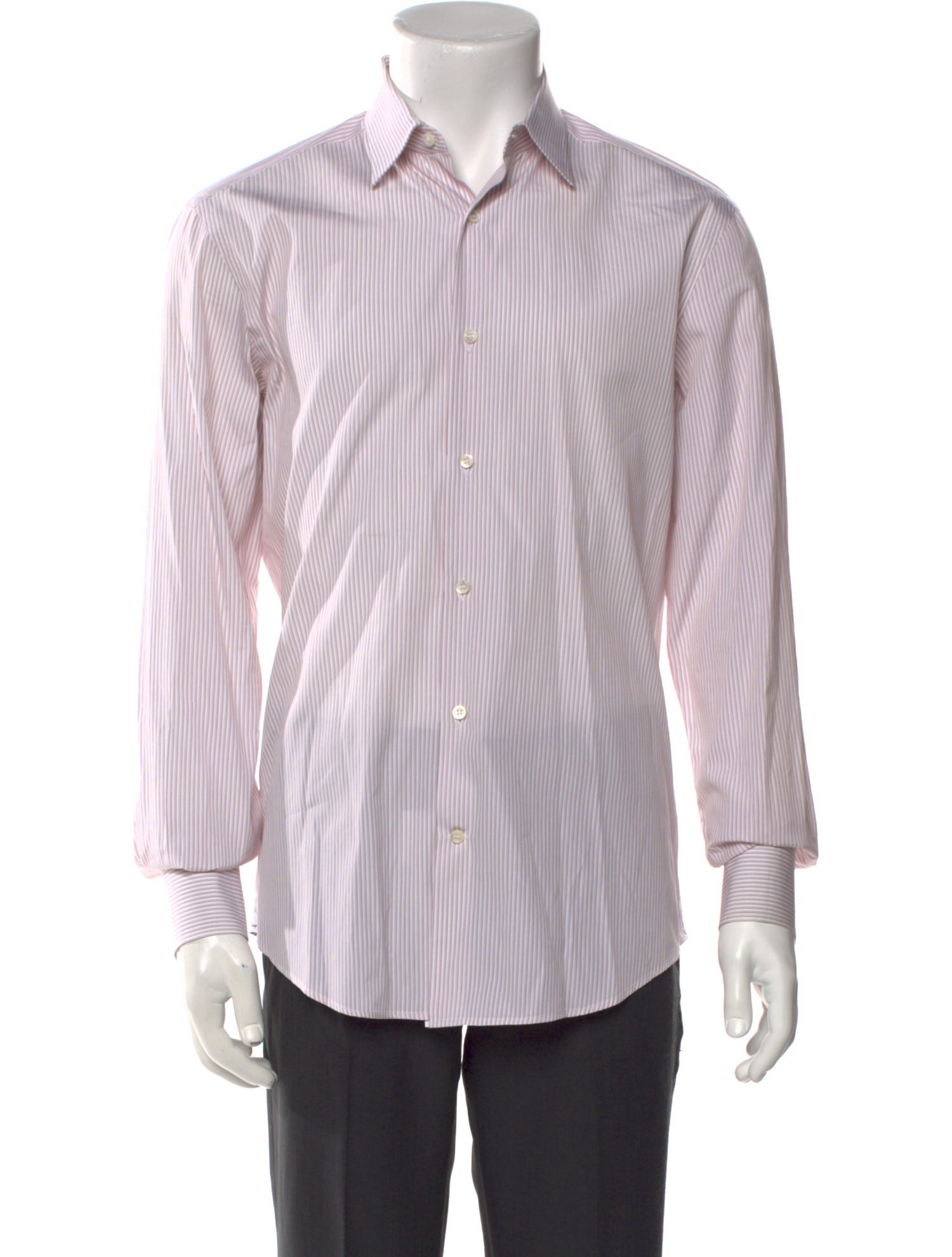 Salvatore Ferragamo Striped Long Sleeve Dress Shirt