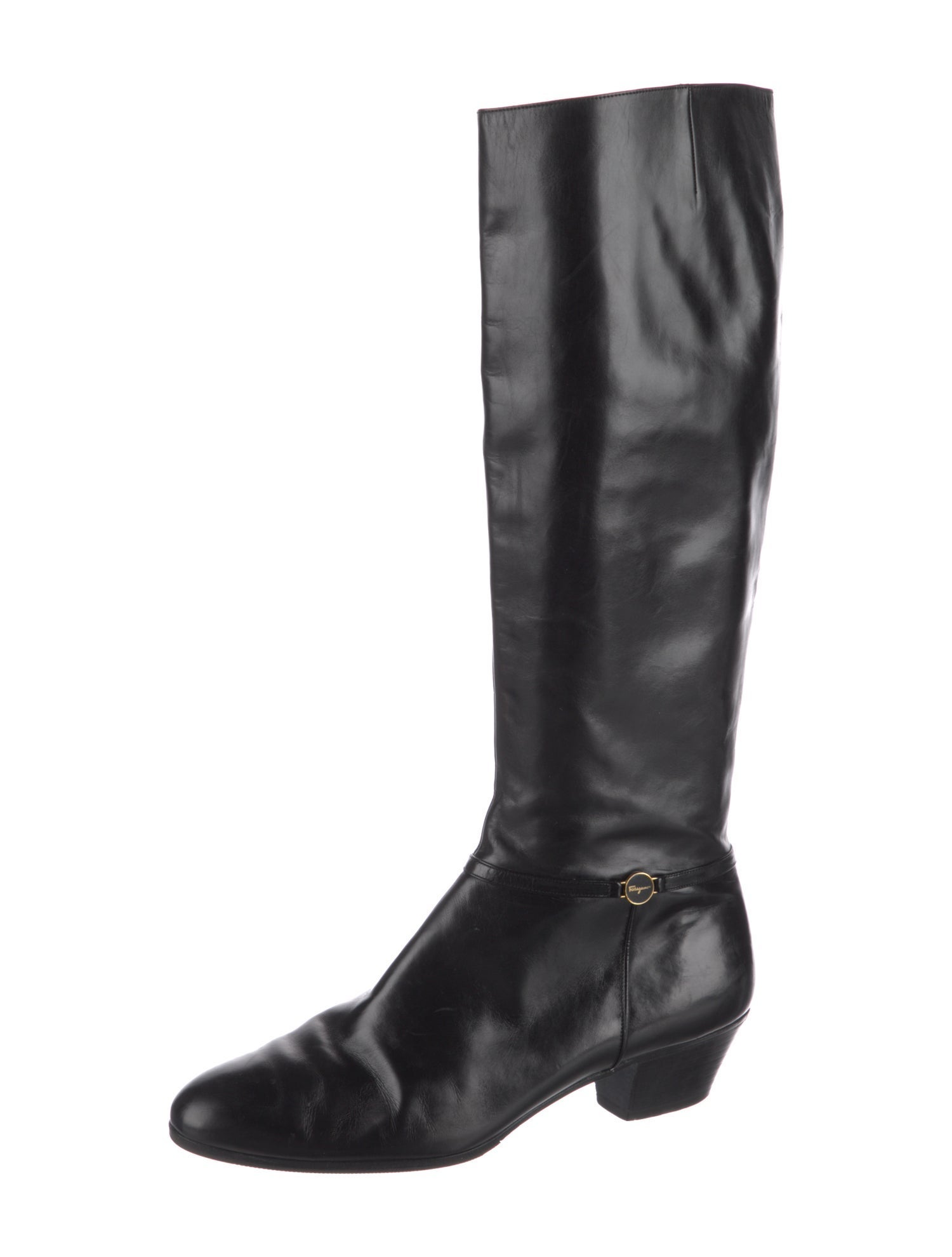 Salvatore Ferragamo Leather Riding Boots