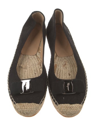 Salvatore Ferragamo Vara Bow Accent Canvas Espadrilles