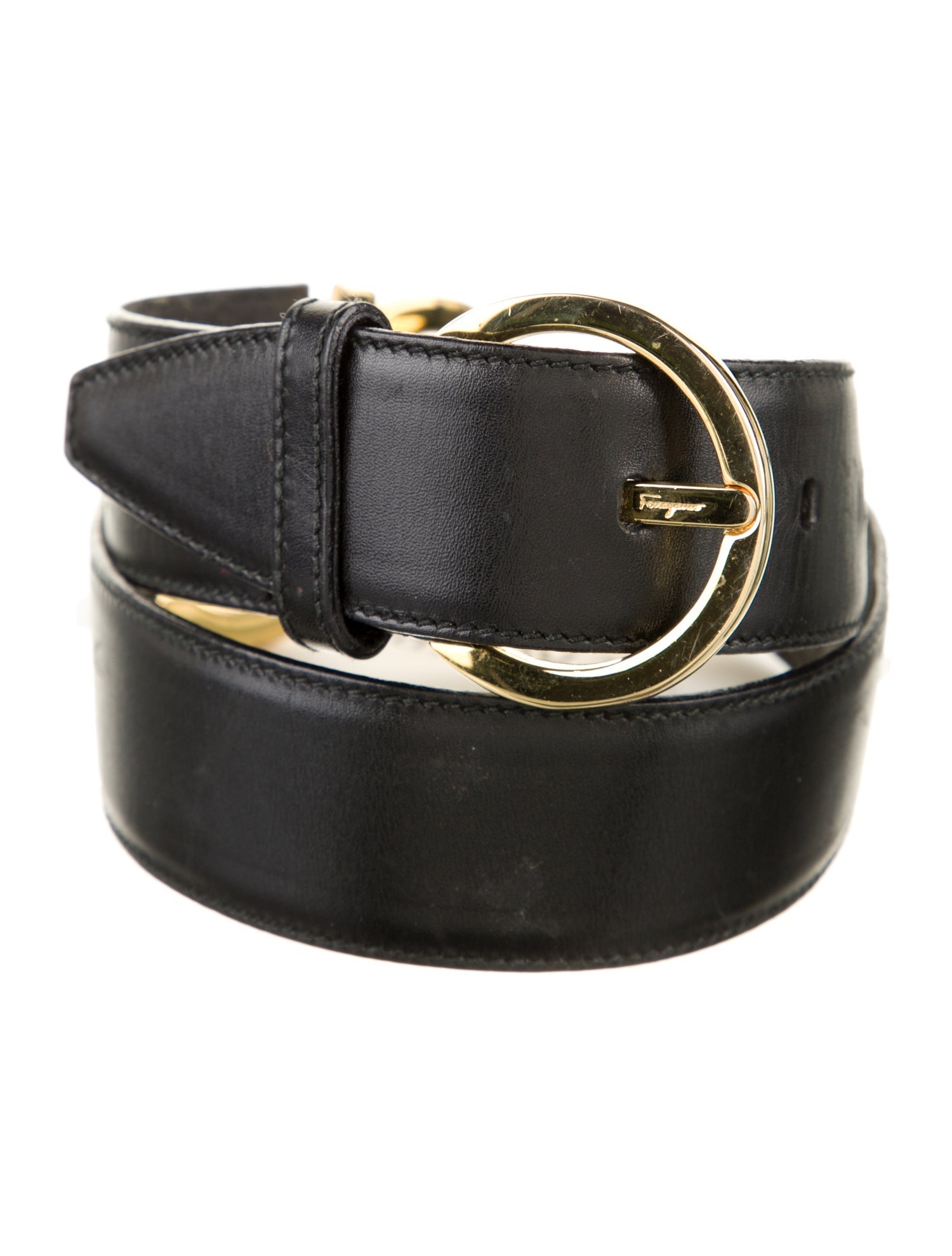 Salvatore Ferragamo Gancini Logo Leather Belt