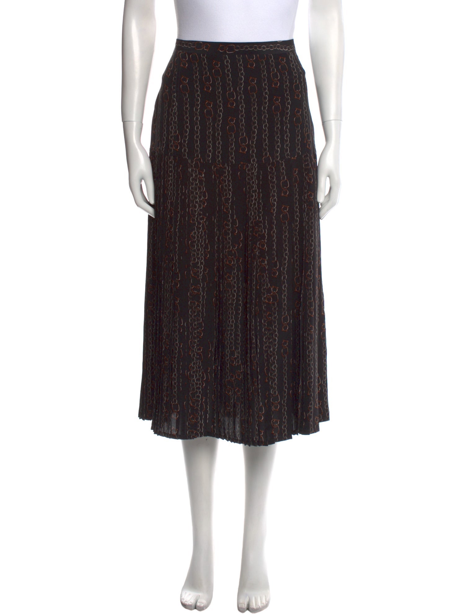 Salvatore Ferragamo Silk Midi Length Skirt