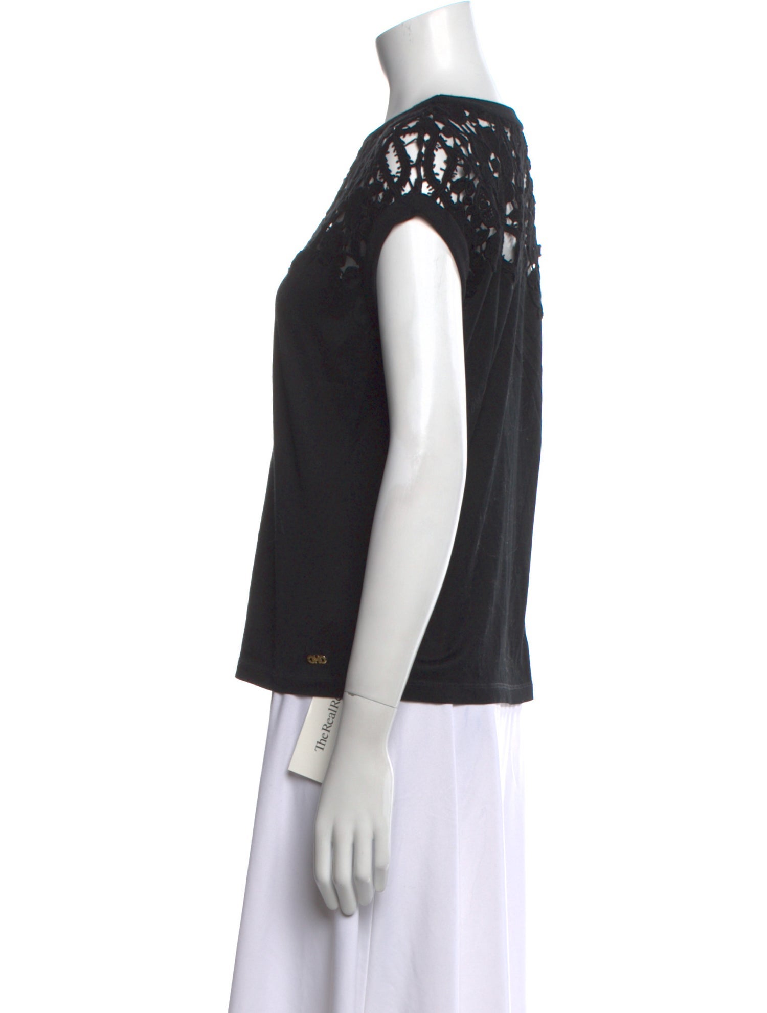 Salvatore Ferragamo Bateau Neckline Short Sleeve Top