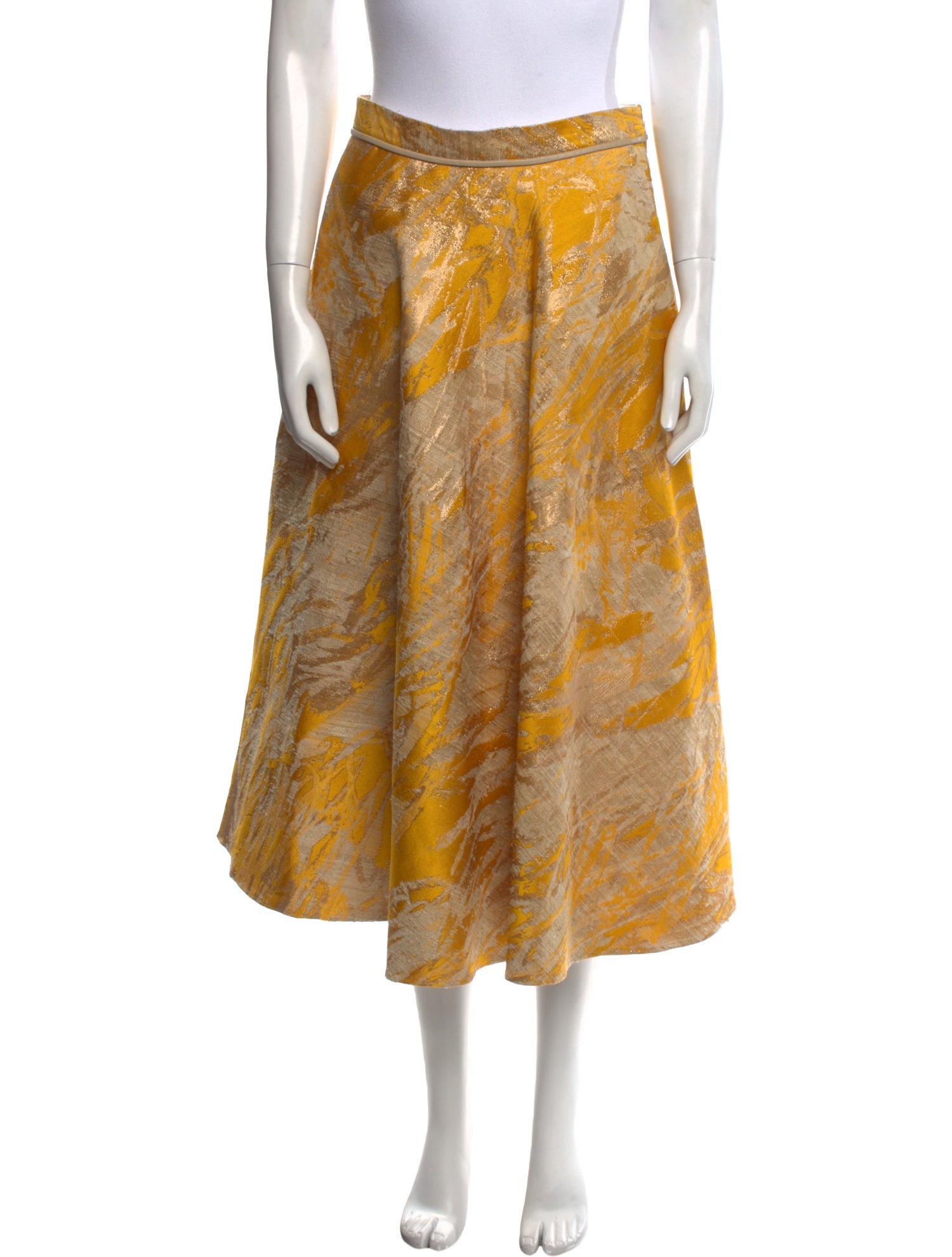 Salvatore Ferragamo Silk Midi Length Skirt