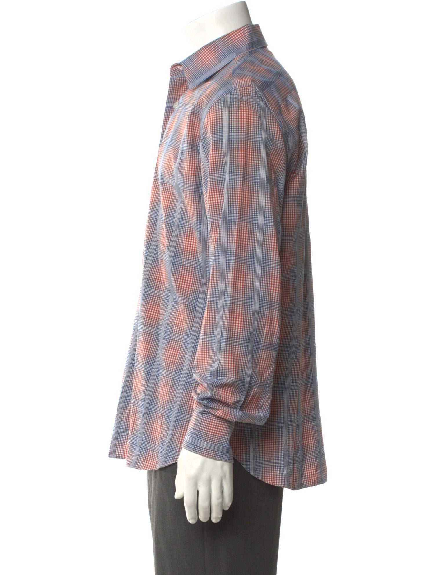 Salvatore Ferragamo Plaid Print Long Sleeve Shirt