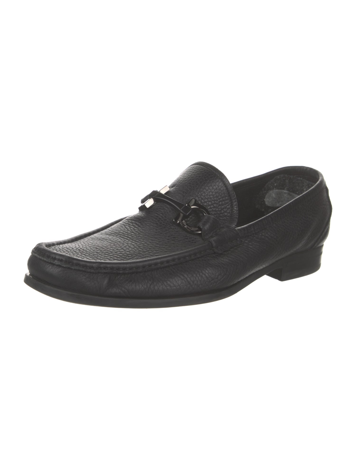 Salvatore Ferragamo Gancini Logo Leather Loafers