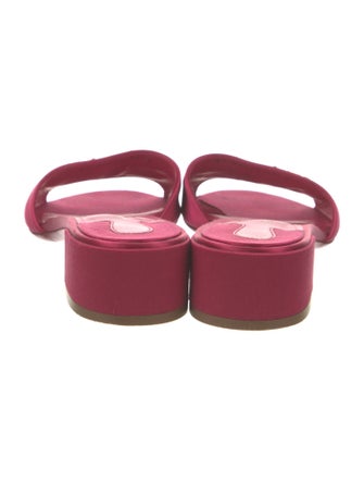 Salvatore Ferragamo Satin Crystal Embellishments Slides