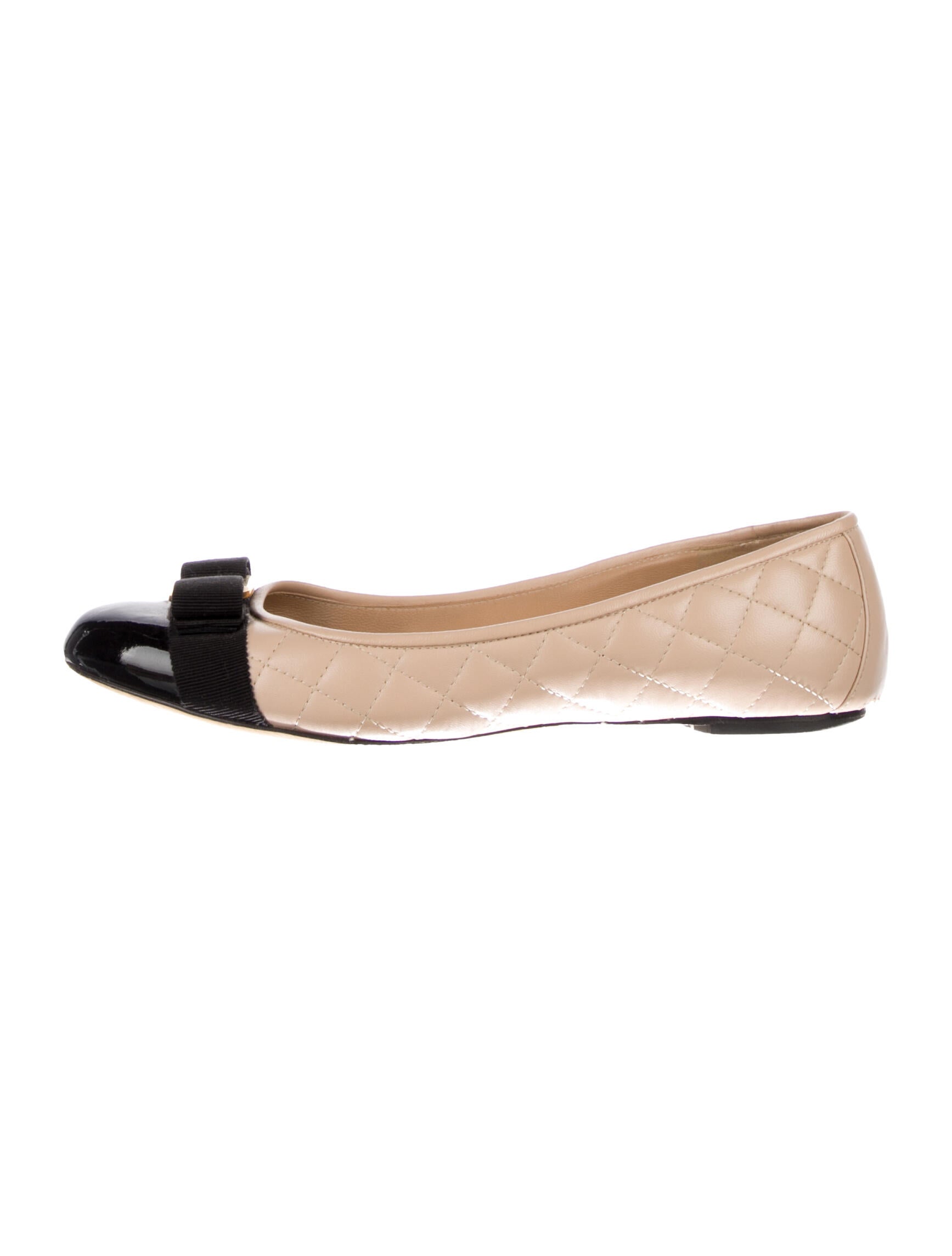 Salvatore Ferragamo Quilted Pattern Leather Flats