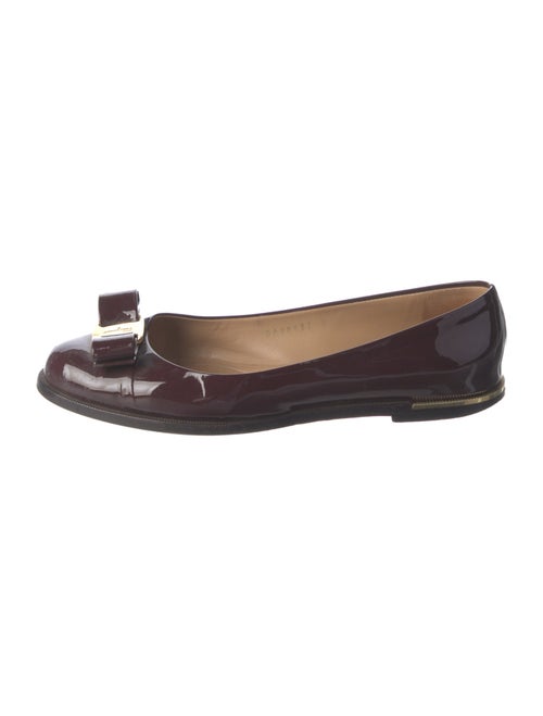 Salvatore Ferragamo Vara Bow Accent Patent Leather Flats