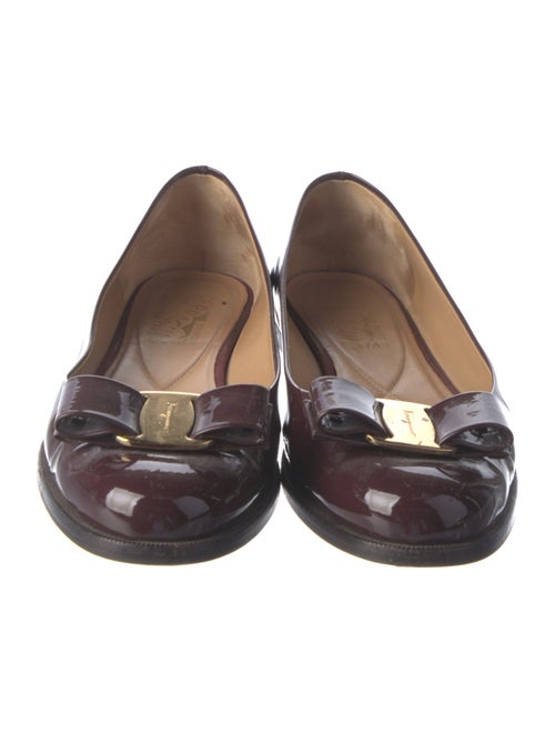 Salvatore Ferragamo Vara Bow Accent Patent Leather Flats